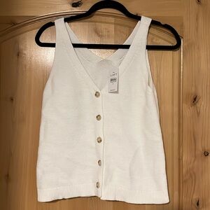Knit Ann Taylor loft tank top, cream color, size Medium, NWT